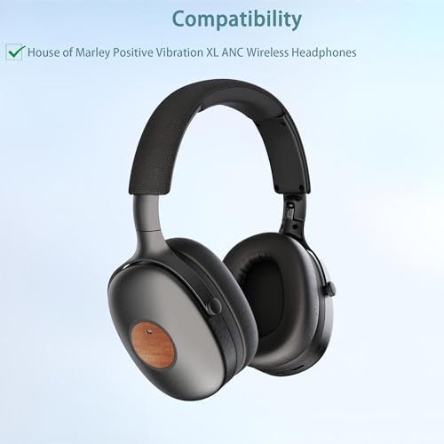 HAIZEEN Earpads Compatible with House of Marley Positive Vibration XL ANC Wireless Headphones Ear pads Replacement Cushion(Softer Leather/High Density Foam) - Image 2