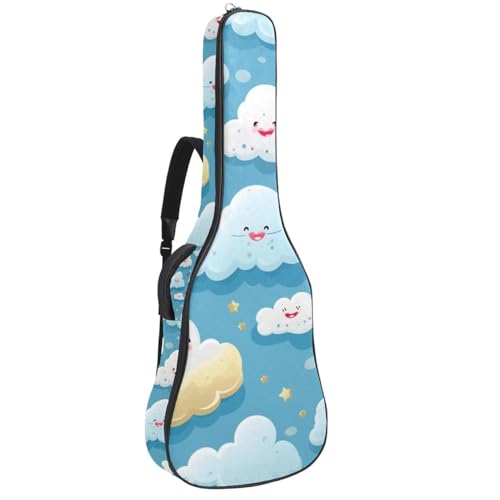 Housse de guitare acoustique nuages colorés pour transports urbains et concerts