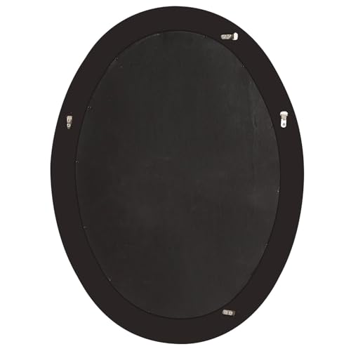 Image of Howard Elliott Collection Queen Ann Oval Antique Gold Leaf Wall Mirror, Oval Bevelled Hanging Wood Framed Vanity Mirrors for Home Decor, Living Room, Bathroom, Bedroom, or Hallway, 25 x 33 Inch
