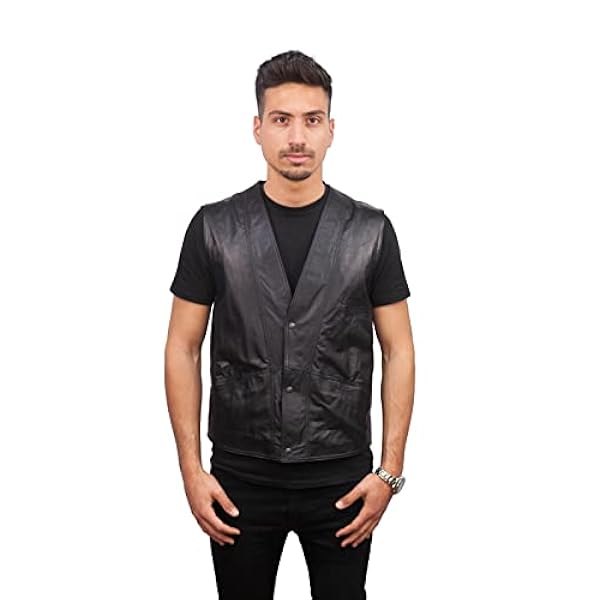 DALLAS THE ORIGINAL Leren vest, roest-effect, leer, kleding van leer, made in Italy