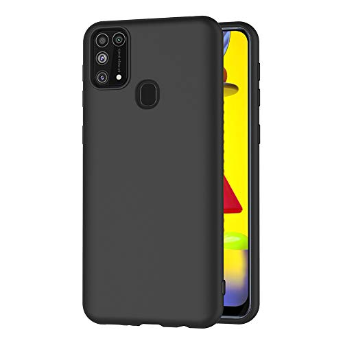 AICEK Hülle Compatible Samsung Galaxy M31 Schwarz Silikon Schutzhülle für Samsung M31 Case TPU Bumper Galaxy M31 Handyhülle (6,4 Zoll)