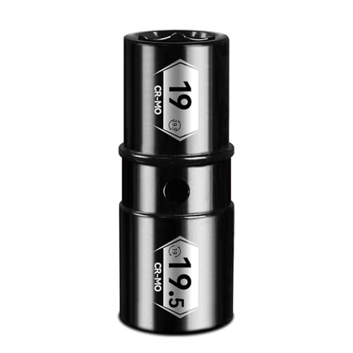 BLACKROBOT 1/2 Drive 19mm x 19.5mm Impact Lug Nut Socket 6-Point Lug Nut Removal Tool CR-MO Electroplated Surface for Auto Repair