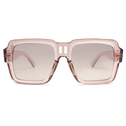 SOJOS Retro Square Polarized Sunglasses for Women Men Trendy Large Frame Sun Glasses Designer Inspired Shades SJ2320