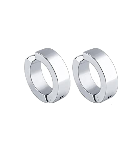 Pares de Pendientes de Clip de Acero Inoxidable sin Perforaciones Aros de Puños Falsos sin Orejas Perforadas Para Niños y Niñas Cover