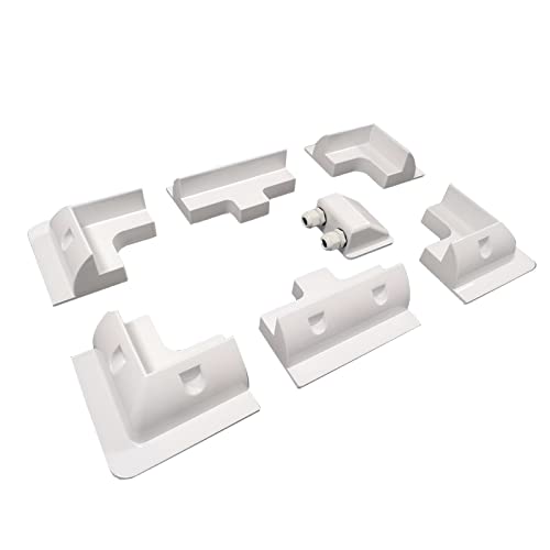 enjoy solar ABS Mounting Set Solar Panel Bracket 7 Pieces in White with Roof Guide, Ideal for Motorhomes, Caravens, Boats