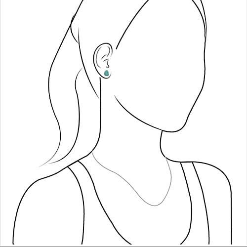Boucles d'oreilles Starborn Raw Turquoise Gemstone Stud en argent sterling 925 (turquoise) – vue 6