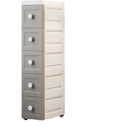 SSZY 隙間収納 チェスト 3/4/5/6/7段 スリムストッカー 引き出し おしゃれ 幅15/18/25cm スリム 収納 チェスト キャスター付き 省スペース小物収納 デッドスペース収納 プラスチック製 すき間キャビネットすき間間収納キャビネットキッ