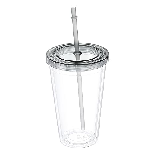 Uxcell Acrylic Tumbler with Lid and Straw
