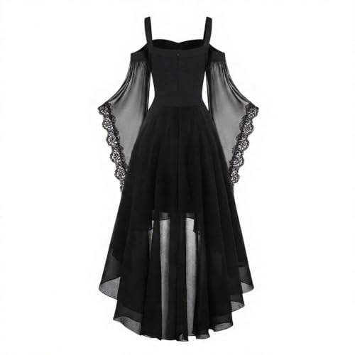 Flapper Dresses for Women Mesh Off-Shoulder Gothic Halloween Midi Dresses — view 4