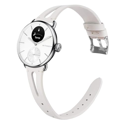 Bracelet de montre Withings en cuir vintage fin, finitions haute qualité 18/20mm