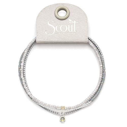 Scout Curated Wears - Tonal Chromacolor Miyuki Bracelet Trio - Frost/Silver3