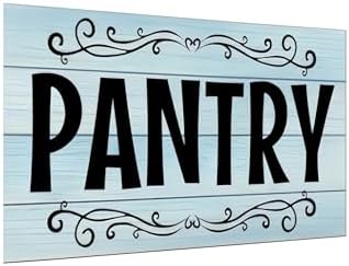 Vintage Pantry Wall Sign – Metal Tin Kitchen and Home Décor, Farmhouse Rustic Style for Bar, Café or Room Door, 12 x 8 Inches