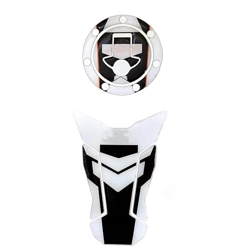 Image of Detachi Bike Tank Pad Sticker with Fuel Cap Compatible with All KTM Duke /Rc 125 /200 /390 (White) (Epoxy Material)