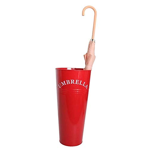 Porte-parapluie rond en métal moderne rouge ou blanc avec bac d'égouttage amovible Times