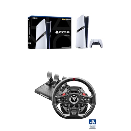 Image of PlayStation 5 Pro Console with Thrustmaster T248R 3.1 N⋅m Force Feedback Racing Wheel and Pedal Set Bundle