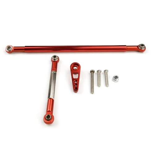 for MN MN86K MN86KS 1/12 Adjustable Steering Linkage Servo Link Pull Rod Servo Arm RC Car Crawler Upgrade Accessories Spare Part RC Car Accessories(Red)