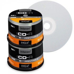 Intenso CD-R 80 Min / 700 Mo 52x, Full Printable, 100 pièces en Cloche