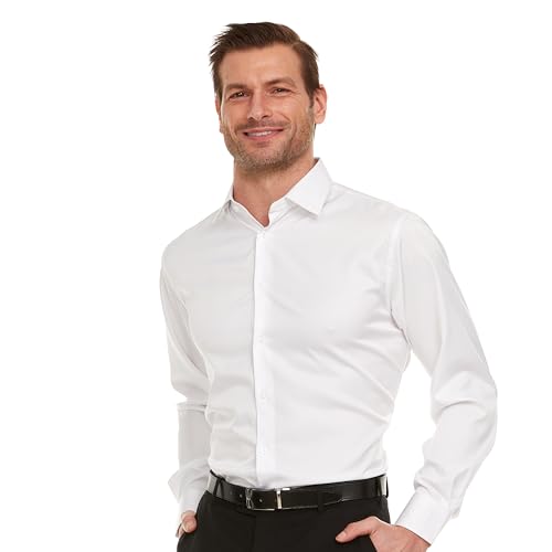 Geoffrey Beene Mens Classic Fit Sateen Stretch Button Down Dress Shirt Formal Wrinkle Resistant2