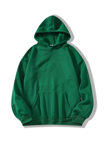 Image of SXV STYLE Hooded Pullover Solid Plain Unisex Cotton Oversized Baggy Sweatshirt Hoodie