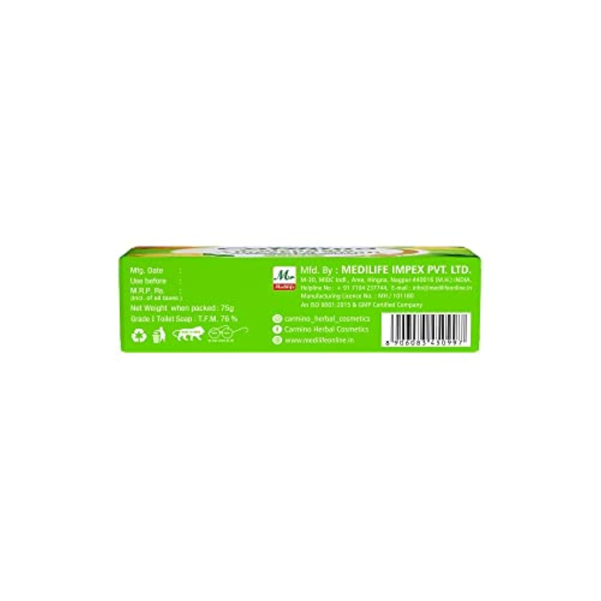 Calendula Aloevera Soap, Lime, 75G Super Saver Pack of 12