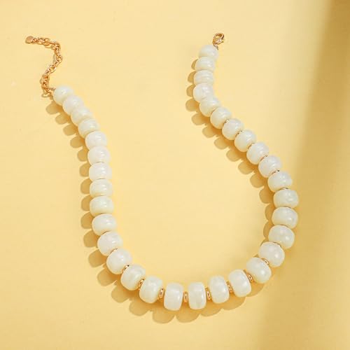 LILIE&WHITE Resin Chunky Beaded Necklace for Women Minimalistic Modern Statement Necklace Jewelry Accessories - Image 5