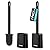 MR.SIGA Toilet Brush and Holder Set, Wall Mounted Toilet Bowl Brush, Compact Toilet Scrub Brush with Holder for Bathroom, Black, 2 Pack