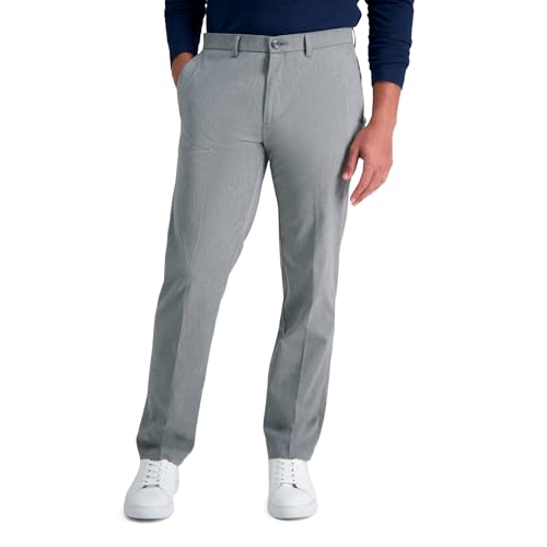 Image of Haggar Men's Iron Free Premium Khaki Straight Fit Flat Front Pants
