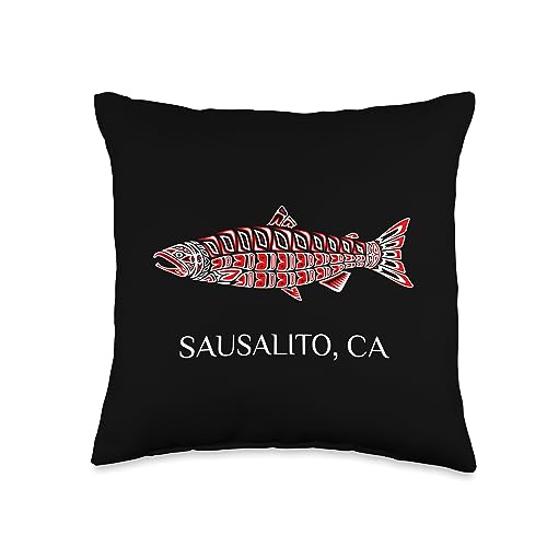 Sausalito CA Native American Coho Salmon Pillow 16x16