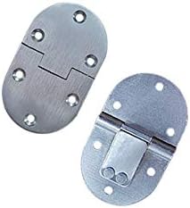 QCAA Solid Brass Butler Tray, Folding Table Hinge, 2-1/2" x 1-1/2" x 3.0 mm, Satin Chrome, 2 Pack, Made in Taiwan