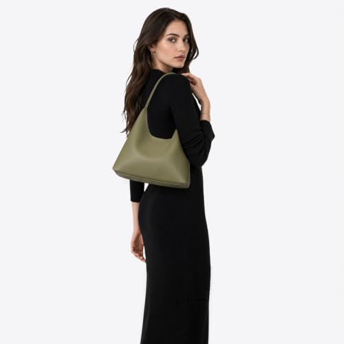 Image of Hobo Bags for Women, Small Slouchy Hobo Purse, Soft Vegan Leather Shoulder Bag Trendy Everyday Tote Handbag, 11'' (28cm)