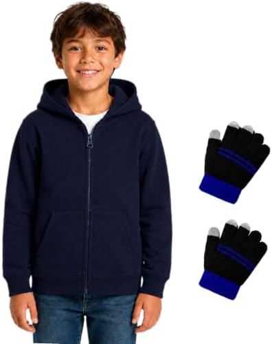Bienzoe Boys Zip Up Hoodie: Classic Hooded Sweatshirt