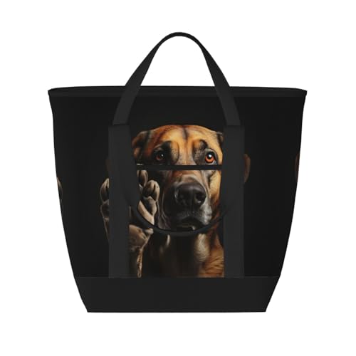 Sac isotherme grande capacité motif pattes de chien pour courses et pique-nique