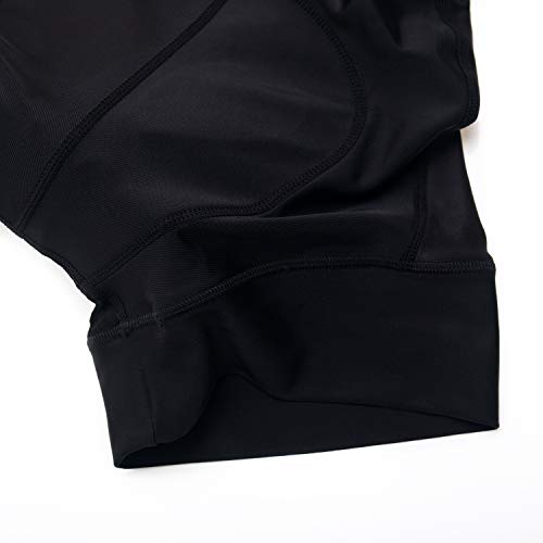 Weimostar Short feminino de ciclismo acolchoado com gel meia calça respirável, Preto Jp3003, M