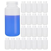Biologix 250ml8oz Sterile PP Clear Reagent Bottles, 40PCS Plastic Wide Month Reagent Container with Screw for Laboratory, Liquid Storage