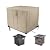 POMER Fire Pit Cover, 30 inch Square Outdoor Gas Fireplace Cover Beige Waterproof Firepit Covers for Propane Fire Pit Table - 30x30x25 inch