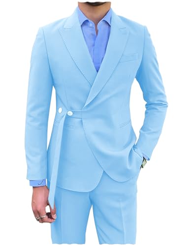 Men's 2 Pieces Suit Solid Prom Tuxedos Formal Shawl Lapel Groomsmen Suits Blazer Pants