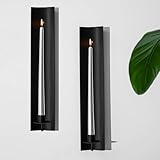 Taper Candle Sconces Set of Two Modern Wall Candle Holders Set of 2 for Wedding Fireplace Living Room, Wall Decoration, Black