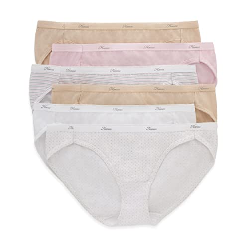 Image of Hanes Women's Bikini Panties Pack, Soft Cotton Underwear (Retired Options, Colors May Vary)