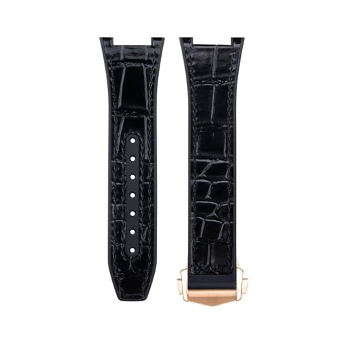 Bracelet cuir de vachette et caoutchouc résistant pour montre Omega Constellation 24mm
