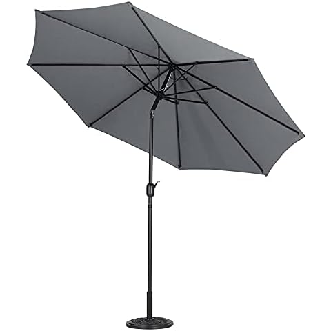 XEMQENER 3M Garden Parasol with Floral Base Cover