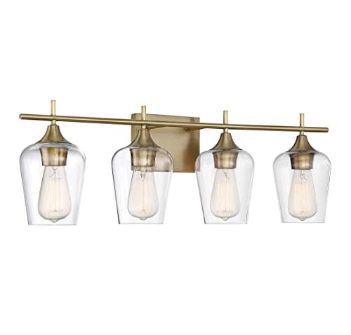 Savoy House Octave 4 Light Bath Bar 8-4030-4-322 In Warm Brass #TOP4