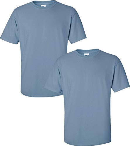 T-shirt coton homme Gildan bleu pierre XL pour un look décontracté au quotidien