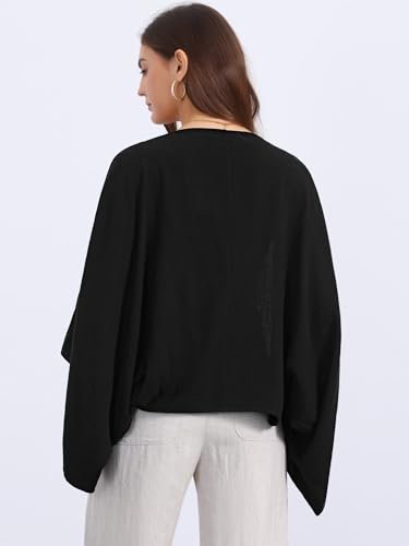 Image of Seta T Women's Linen Cardigan Spring Summer 3 /4 Sleeve Open Front Loose Cover Ups Lightweight Shrug