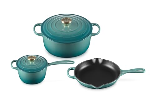 Image of Le Creuset Enameled Cast Iron Signature Cookware Set, 5 pc, Riviera
