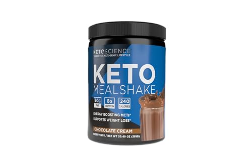 Keto Science Keto Shake Powder – Chocolate Meal Replacement with MCT Oil, Collagen, Protein –...