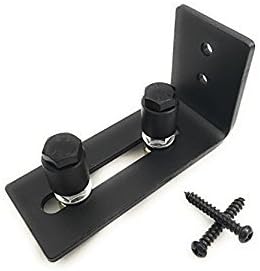 Channel Wall Mount Adjustable Floor Guide Roller for Barn Door Hardware, Powder Coated Black