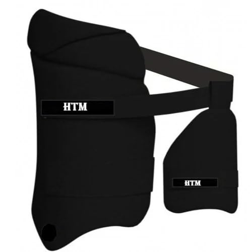 HTM Pro Cricket Thigh Guard Combo of Cricket Thigh Pad & Inner Thigh Pad for Right Hand (Black), ( Size- Youth )-image-13