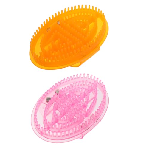 Healvian Lot de 2 Brosses de Massage Anticellulite Corps, Brosses Manuelles en Plastique Abs Picots, Orange et Rose, Outil de Massage pour Stimulation des...