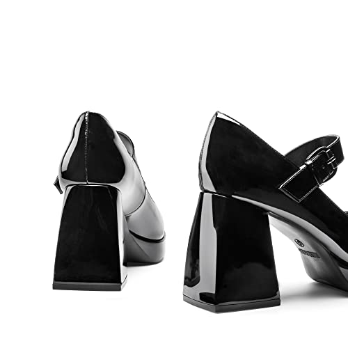 Image of DREAM PAIRS Women's High Chunky Platform Closed Toe Mary Jane Block Heels Square Toe Strappy Dress Wedding Party Pumps Shoes