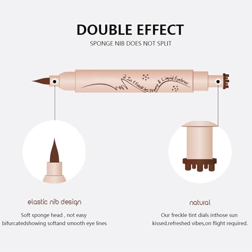 Freckles Stamp Eyeliner, Brown Freckles Pencil y Delineador Líquido miniatura 5